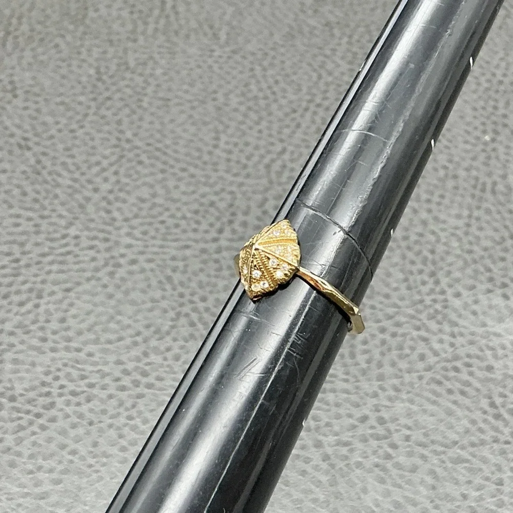 Stella & Dot Ring Size 8 Gold Tone Cubic Zirconia White Stone Womens Fashion‎